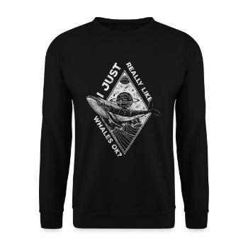 Wale Ozean Natur Tauchen - Unisex Pullover - Schwarz - Vorne - Alina (178cm) & Michal (187cm)