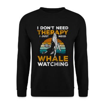 Wal Lebewesen Tierschutz Blau - Unisex Pullover - Schwarz - Vorne - Alina (178cm) & Michal (187cm)