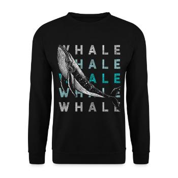 Orka Buckelwal Wasser Walfisch - Unisex Pullover - Schwarz - Vorne - Alina (178cm) & Michal (187cm)