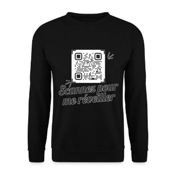 Scannez pour me réveiller - Sweat-shirt Unisexe - noir - Devant - Alina (178cm) & Michal (187cm)