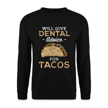 Dentiste Soins dentaires Humour - Sweat-shirt Unisexe - noir - Devant - Alina (178cm) & Michal (187cm)