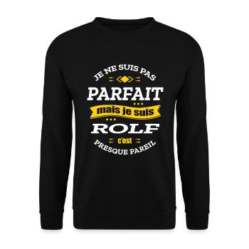 ROLF PARFAIT - PRENOM ROLF - Sweat-shirt Unisexe - noir - Devant - Alina (178cm) & Michal (187cm)