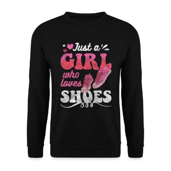 Schuh Sammler Kaufsucht - Unisex Pullover - Schwarz - Vorne - Alina (178cm) & Michal (187cm)