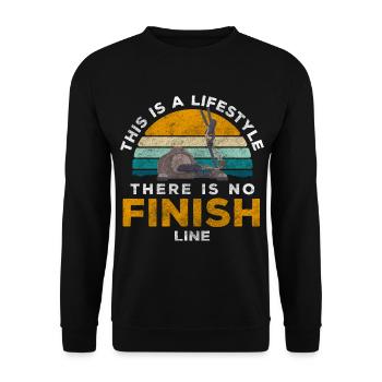 Crosstrainer Sportlich Schwitzen Laufen - Unisex Pullover - Schwarz - Vorne - Alina (178cm) & Michal (187cm)