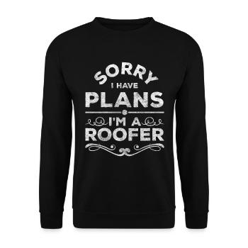 roofer construction site houses gutter - Unisex Sweatshirt - black - Front - Alina (178cm) & Michal (187cm)