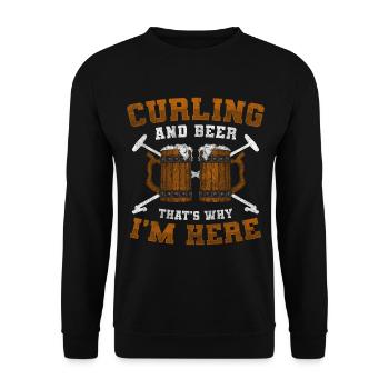 Curling Team Team Wischer - Unisex Pullover - Schwarz - Vorne - Alina (178cm) & Michal (187cm)