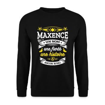 MAXENCE UN NOM UNE FIERTÉ AUCUN RIVAL - Sweat-shirt Unisexe - noir - Devant - Alina (178cm) & Michal (187cm)
