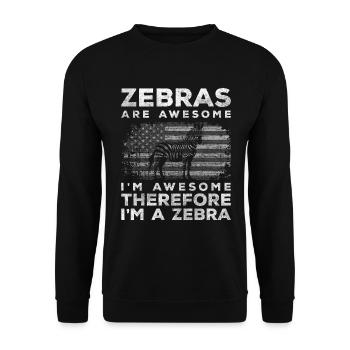 zebras animal steppe Kenya - Unisex Sweatshirt - black - Front - Alina (178cm) & Michal (187cm)