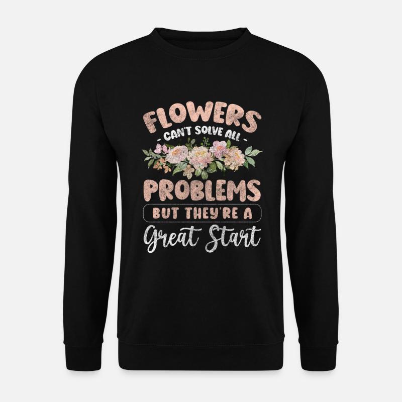 Blumen Danke Romantisch Blüte - Unisex Pullover - Schwarz