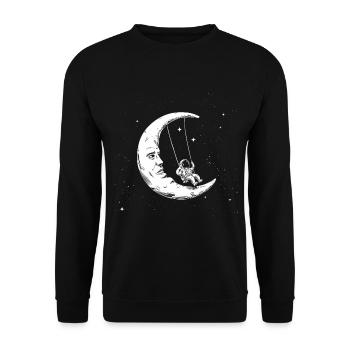 Balançoires lunaires d’astronaute - Sweat-shirt Unisexe - noir - Devant - Alina (178cm) & Michal (187cm)