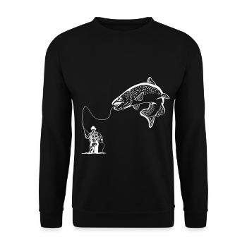 Pêcheurs à la ligne - Sweat-shirt Unisexe - noir - Devant - Alina (178cm) & Michal (187cm)