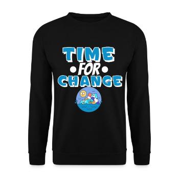 Climate change Climate protection - Unisex Sweatshirt - black - Front - Alina (178cm) & Michal (187cm)