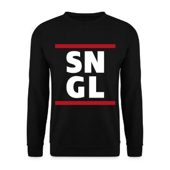 Typographie SNGL unique disant citation - Sweat-shirt Unisexe - noir - Devant - Alina (178cm) & Michal (187cm)