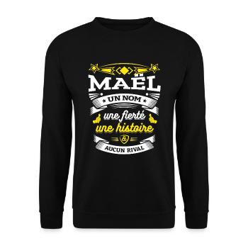 MAËL UN NOM UNE FIERTÉ AUCUN RIVAL - Sweat-shirt Unisexe - noir - Devant - Alina (178cm) & Michal (187cm)