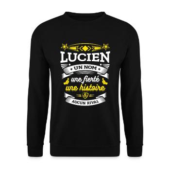 LUCIEN UN NOM UNE FIERTÉ AUCUN RIVAL - Sweat-shirt Unisexe - noir - Devant - Alina (178cm) & Michal (187cm)