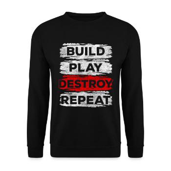 Building blocks Children's World - Unisex Sweatshirt - black - Front - Alina (178cm) & Michal (187cm)