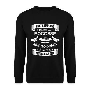 Aide soignant bogosse - Sweat-shirt Unisexe - noir - Devant - Alina (178cm) & Michal (187cm)