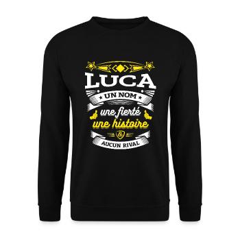 LUCA UN NOM UNE FIERTÉ AUCUN RIVAL - Sweat-shirt Unisexe - noir - Devant - Alina (178cm) & Michal (187cm)