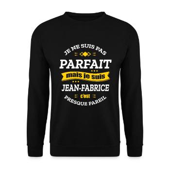 JEAN-FABRICE PARFAIT - PRENOM JEAN-FABRICE - Sweat-shirt Unisexe - noir - Devant - Alina (178cm) & Michal (187cm)