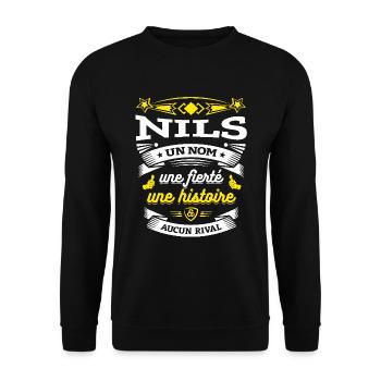 NILS UN NOM UNE FIERTÉ AUCUN RIVAL - Sweat-shirt Unisexe - noir - Devant - Alina (178cm) & Michal (187cm)