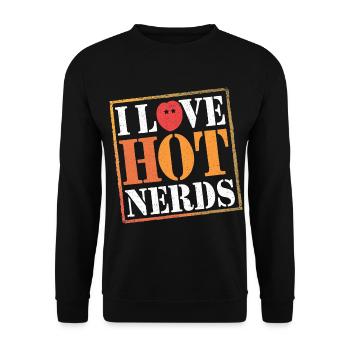 I Love Hot Nerds 22 - Unisex Pullover - Schwarz - Vorne - Alina (178cm) & Michal (187cm)