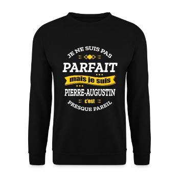 PIERRE-AUGUSTIN PARFAIT - PRENOM PIERRE-AUGUSTIN - Sweat-shirt Unisexe - noir - Devant - Alina (178cm) & Michal (187cm)
