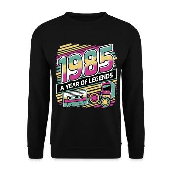 1985 A Year of Legends - Unisex Sweatshirt - black - Front - Alina (178cm) & Michal (187cm)