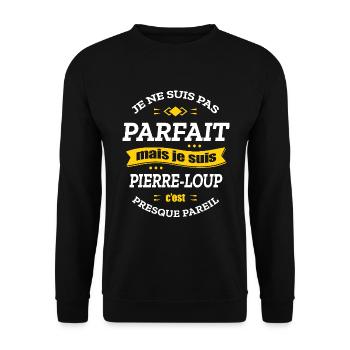 PIERRE-LOUP PARFAIT - PRENOM PIERRE-LOUP - Sweat-shirt Unisexe - noir - Devant - Alina (178cm) & Michal (187cm)