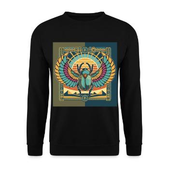 KHEPRI Gott der aufgehenden Sonne - Unisex Pullover - Schwarz - Vorne - Alina (178cm) & Michal (187cm)