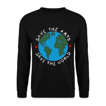 Save the Arts Save the World Earth Environmental Activist - Unisex Sweatshirt - black - Front - Alina (178cm) & Michal (187cm)