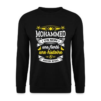 MOHAMMED UN NOM UNE FIERTÉ AUCUN RIVAL - Sweat-shirt Unisexe - noir - Devant - Alina (178cm) & Michal (187cm)
