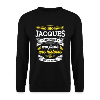 JACQUES UN NOM UNE FIERTÉ AUCUN RIVAL - Sweat-shirt Unisexe - noir - Devant - Alina (178cm) & Michal (187cm)