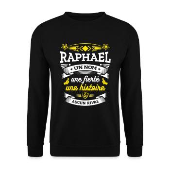 RAPHAEL UN NOM UNE FIERTÉ AUCUN RIVAL - Sweat-shirt Unisexe - noir - Devant - Alina (178cm) & Michal (187cm)