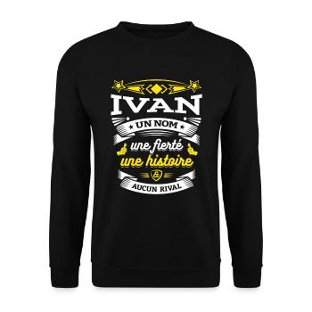IVAN UN NOM UNE FIERTÉ AUCUN RIVAL - Sweat-shirt Unisexe - noir - Devant - Alina (178cm) & Michal (187cm)