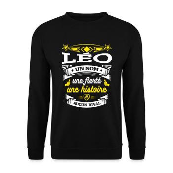 LÉO UN NOM UNE FIERTÉ AUCUN RIVAL - Sweat-shirt Unisexe - noir - Devant - Alina (178cm) & Michal (187cm)