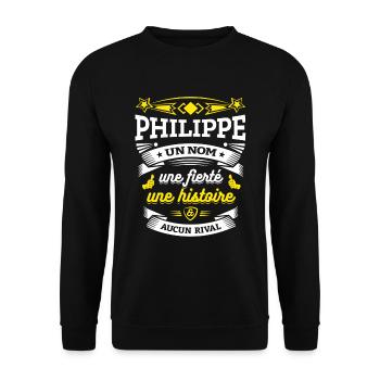 PHILIPPE UN NOM UNE FIERTÉ AUCUN RIVAL - Sweat-shirt Unisexe - noir - Devant - Alina (178cm) & Michal (187cm)
