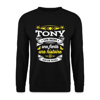 TONY UN NOM UNE FIERTÉ AUCUN RIVAL - Sweat-shirt Unisexe - noir - Devant - Alina (178cm) & Michal (187cm)