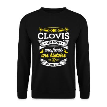 CLOVIS UN NOM UNE FIERTÉ AUCUN RIVAL - Sweat-shirt Unisexe - noir - Devant - Alina (178cm) & Michal (187cm)
