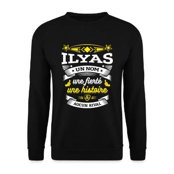 ILYAS UN NOM UNE FIERTÉ AUCUN RIVAL - Sweat-shirt Unisexe - noir - Devant - Alina (178cm) & Michal (187cm)