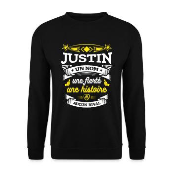 JUSTIN UN NOM UNE FIERTÉ AUCUN RIVAL - Sweat-shirt Unisexe - noir - Devant - Alina (178cm) & Michal (187cm)