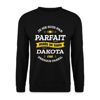 DAKOTA PARFAIT - PRENOM DAKOTA - Sweat-shirt Unisexe - noir - Devant - Alina (178cm) & Michal (187cm)