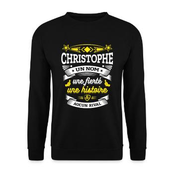 CHRISTOPHE UN NOM UNE FIERTÉ AUCUN RIVAL - Sweat-shirt Unisexe - noir - Devant - Alina (178cm) & Michal (187cm)