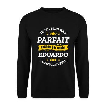 EDUARDO PARFAIT - PRENOM EDUARDO - Sweat-shirt Unisexe - noir - Devant - Alina (178cm) & Michal (187cm)
