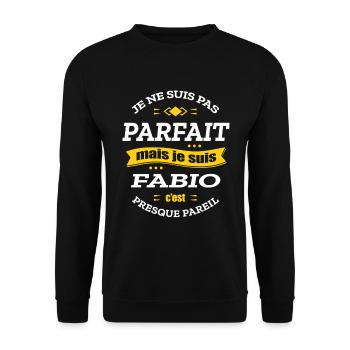 FABIO PARFAIT - PRENOM FABIO - Sweat-shirt Unisexe - noir - Devant - Alina (178cm) & Michal (187cm)