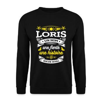 LORIS UN NOM UNE FIERTÉ AUCUN RIVAL - Sweat-shirt Unisexe - noir - Devant - Alina (178cm) & Michal (187cm)