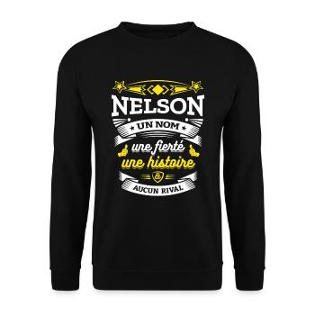 NELSON UN NOM UNE FIERTÉ AUCUN RIVAL - Sweat-shirt Unisexe - noir - Devant - Alina (178cm) & Michal (187cm)