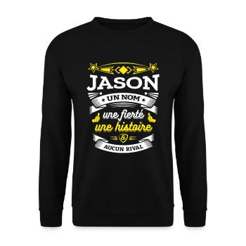 JASON UN NOM UNE FIERTÉ AUCUN RIVAL - Sweat-shirt Unisexe - noir - Devant - Alina (178cm) & Michal (187cm)