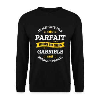 GABRIELE PARFAIT - PRENOM GABRIELE - Sweat-shirt Unisexe - noir - Devant - Alina (178cm) & Michal (187cm)