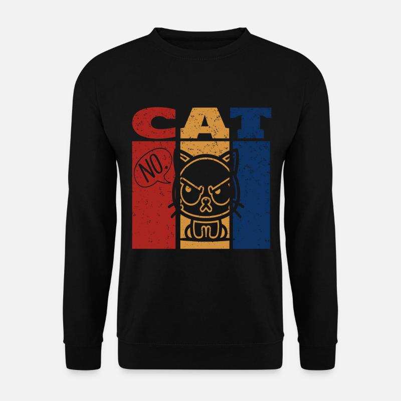 Wütende Katze, die kein Retro-Design sagt - Unisex Pullover - Schwarz