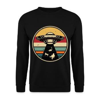 UFO-Bigfoot Nessie Einhorn - Unisex Pullover - Schwarz - Vorne - Alina (178cm) & Michal (187cm)